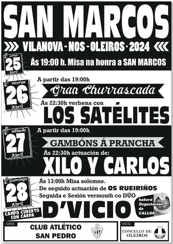 Hoy empiezan las Fiestas 2024 de San Marcos de Vilanova en Nós