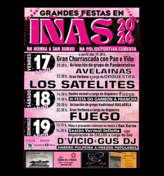 Fiestas San Xurxo de Iñás 2026 | Programa completo